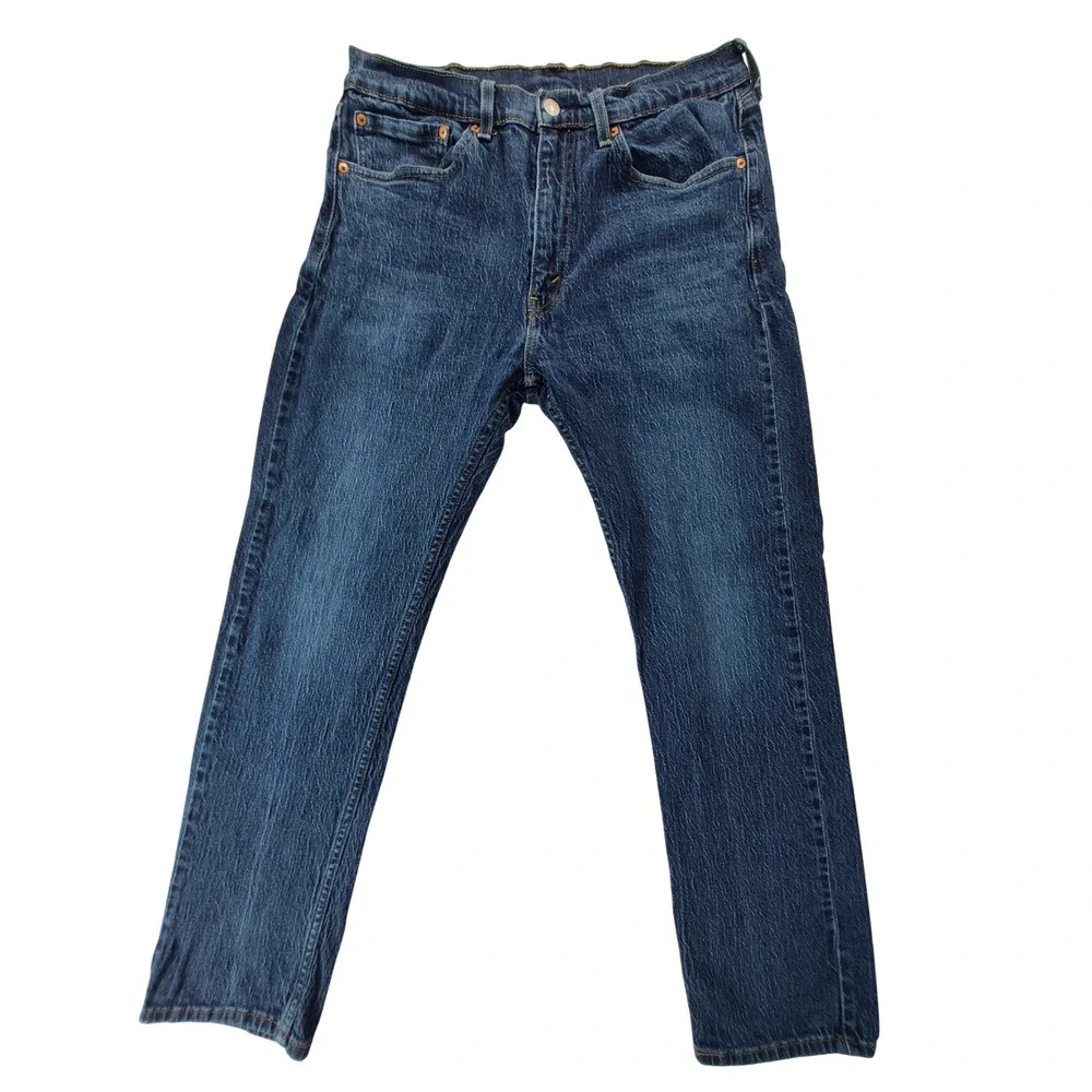 Levi's 505 Regular Fit Jeans Men's 34x32 Blue Straight Leg Medium Wash